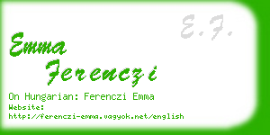 emma ferenczi business card